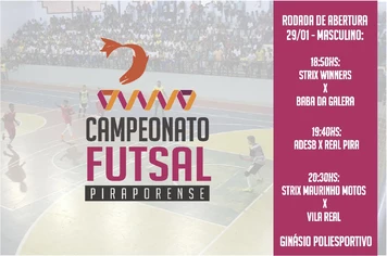 Vai começar o Campeonato Piraporense de futsal