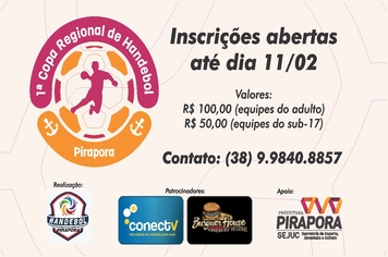 Inscrições abertas para a Copa Regional de Handebol em Pirapora