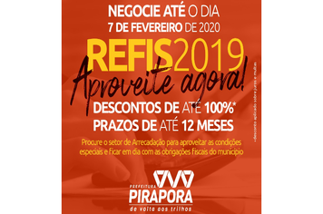 Prefeitura lança REFIS 2019: descontos de até 100%