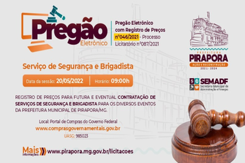 Pregão Eletrônico: Contratação de Serviço de Segurança e Brigadista