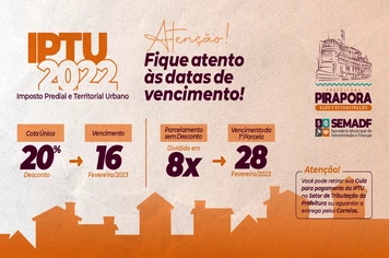 Atenção! IPTU 2022.