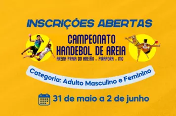 Inscrições para o Campeonato de Handebol de Areia se encerram na segunda-feira (27/05)