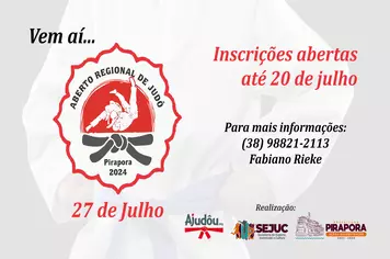 Aberto Regional de Judô de Pirapora com inscrições abertas