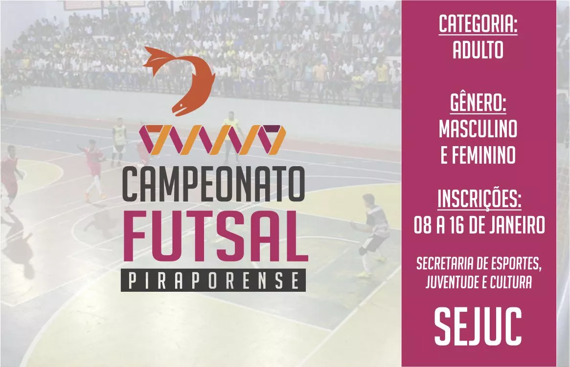 Abertas as inscrições para o Campeonato Piraporense de Futsal