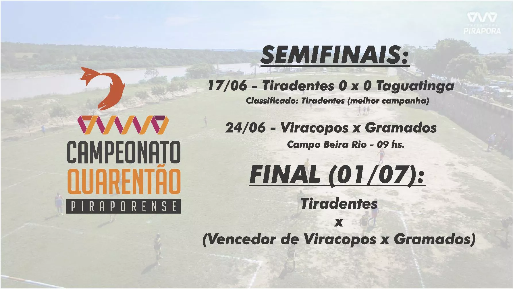 Tiradentes se classifica para a final do Quarentão