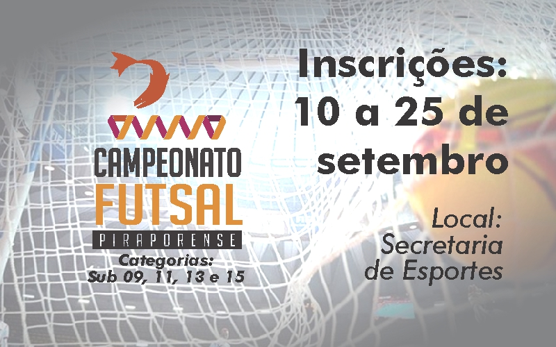 Inscrições abertas para o Campeonato de futsal