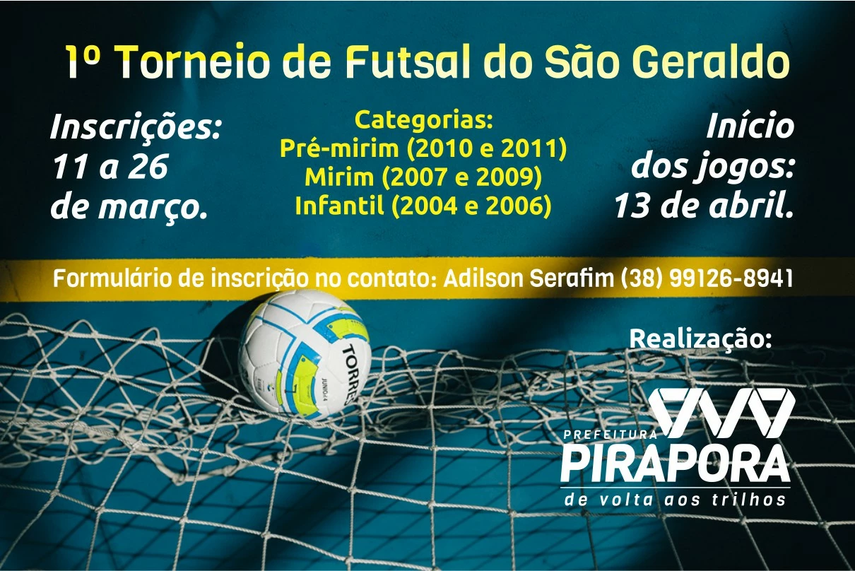 Torneio de futsal do São Geraldo com inscrições abertas