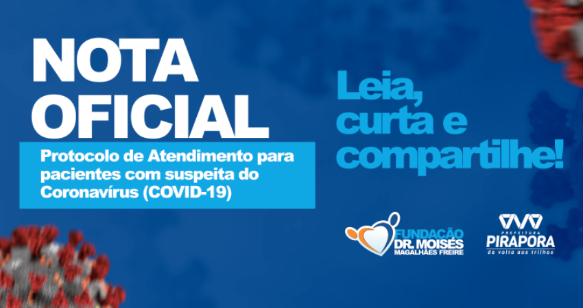 Nota Oficial: Protocolo de Atendimento para pacientes com suspeita de Coronavírus