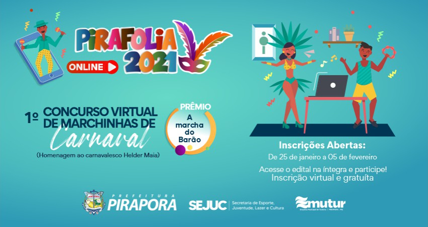 EMUTUR PROMOVE 1º CONCURSO ON-LINE DE MARCHINHAS DE CARNAVAL