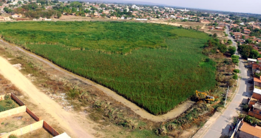 Prefeitura faz limpeza na lagoa do Aparecida