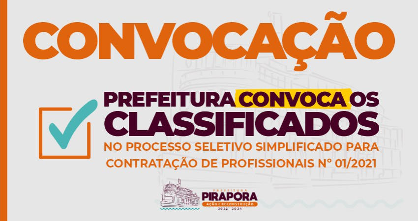 Prefeitura de Pirapora publica terceira convocação do Processo Seletivo
