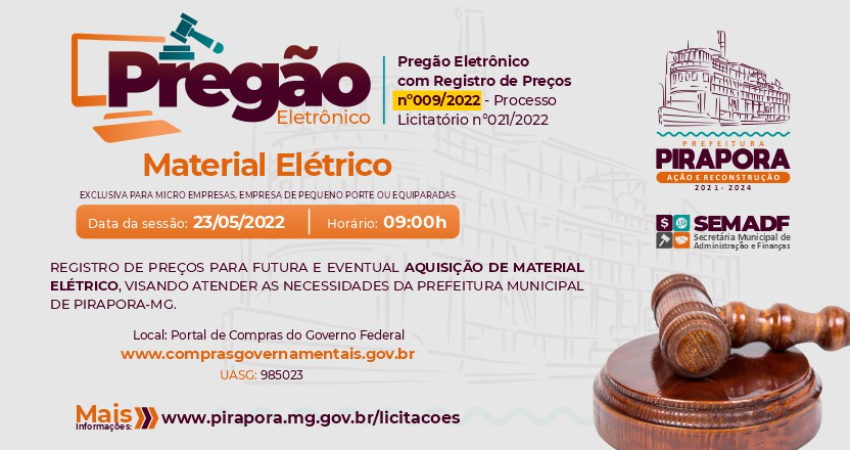 Pregão Eletrônico para Registro de Preço