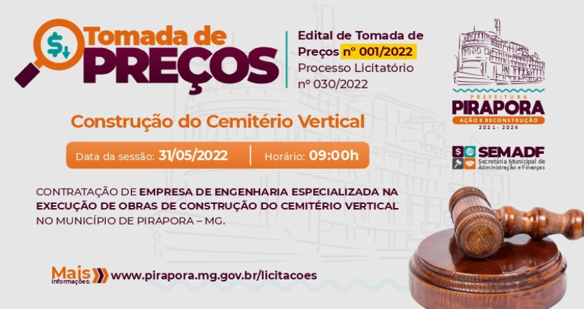 Processo Licitatório: Construção do Cemitério Vertical no município