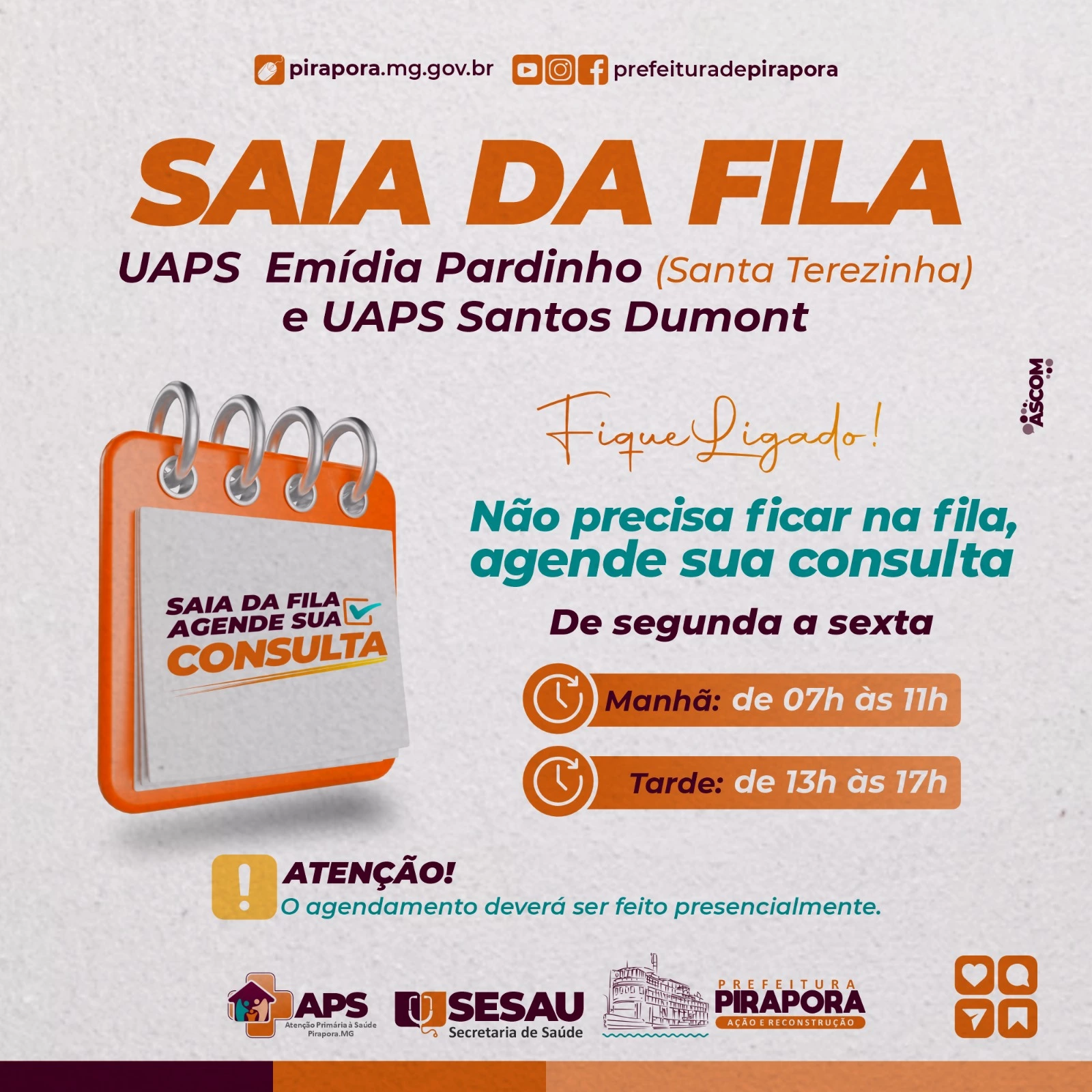 Comunicado da Secretaria de Saúde