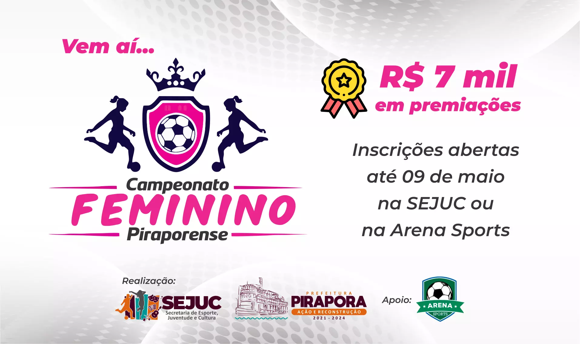 Prefeitura de Pirapora está com inscrições abertas para o Campeonato Piraporense Feminino