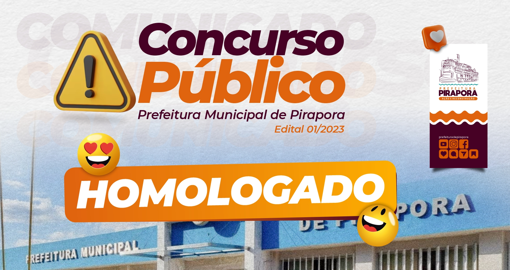 Resultado final do Concurso Público da Prefeitura de Pirapora