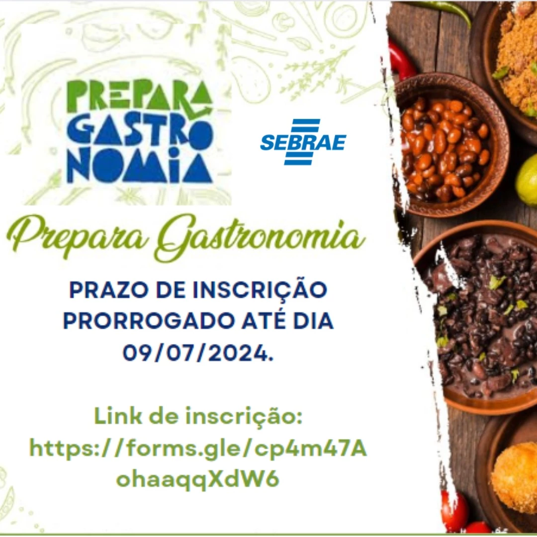 PREPARA GASTRONOMIA: PRAZO DE INSCRIÇÃO É PRORROGADO