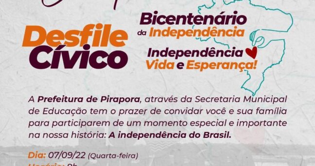 Em resgate de tradições, Prefeitura de Pirapora realizará Desfile de 07 de setembro