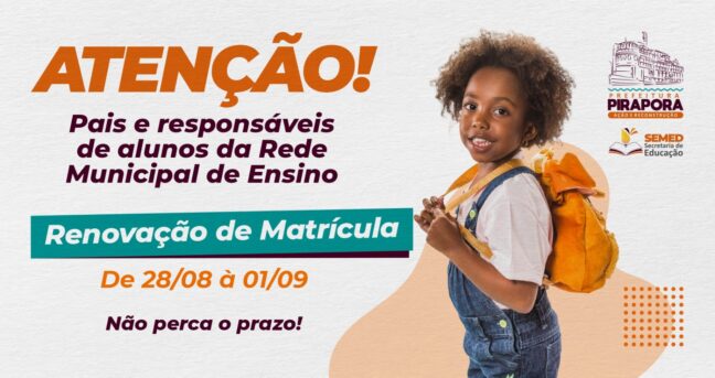 Atenção pais e responsáveis de alunos da Rede Municipal de Ensino