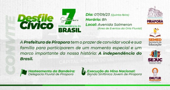 Prefeitura de Pirapora celebra Independência do Brasil com o tradicional Desfile Cívico