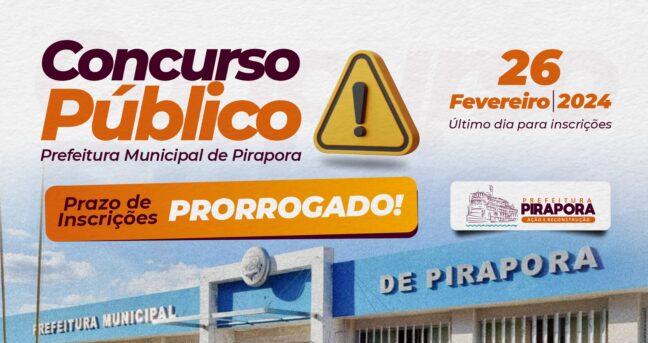 Atualização: Concurso Público da Prefeitura de Pirapora