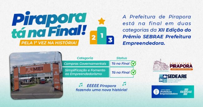 Pirapora é finalista da XII Edição do Prêmio Sebrae Prefeitura Empreendedora