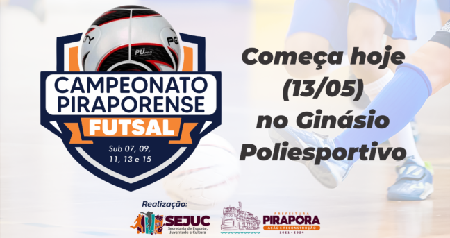 Começa hoje o Campeonato Piraporense de Futsal para categorias de base
