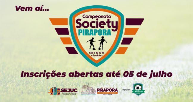 Prefeitura de Pirapora com inscrições abertas para o Campeonato de Futebol Society para categorias de base