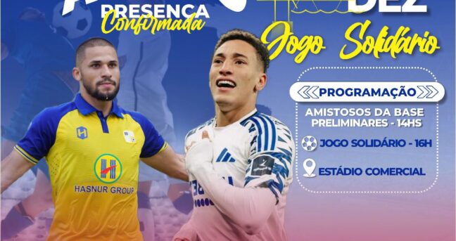 Jogo Solidário em Pirapora terá presenças de Murilo Mendes e Robert