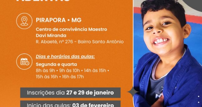 Serão abertas, em Pirapora, inscrições para aulas de judô gratuitas para crianças e adolescentes